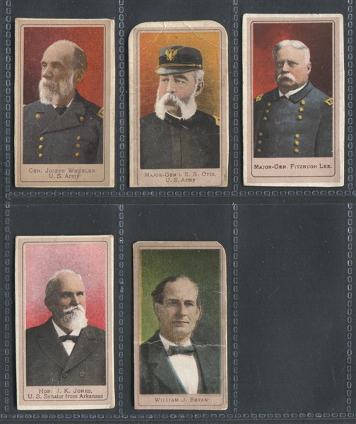 T175 Sweet Caporal Heroes of the Spanish-American War Lot of (5) Cards