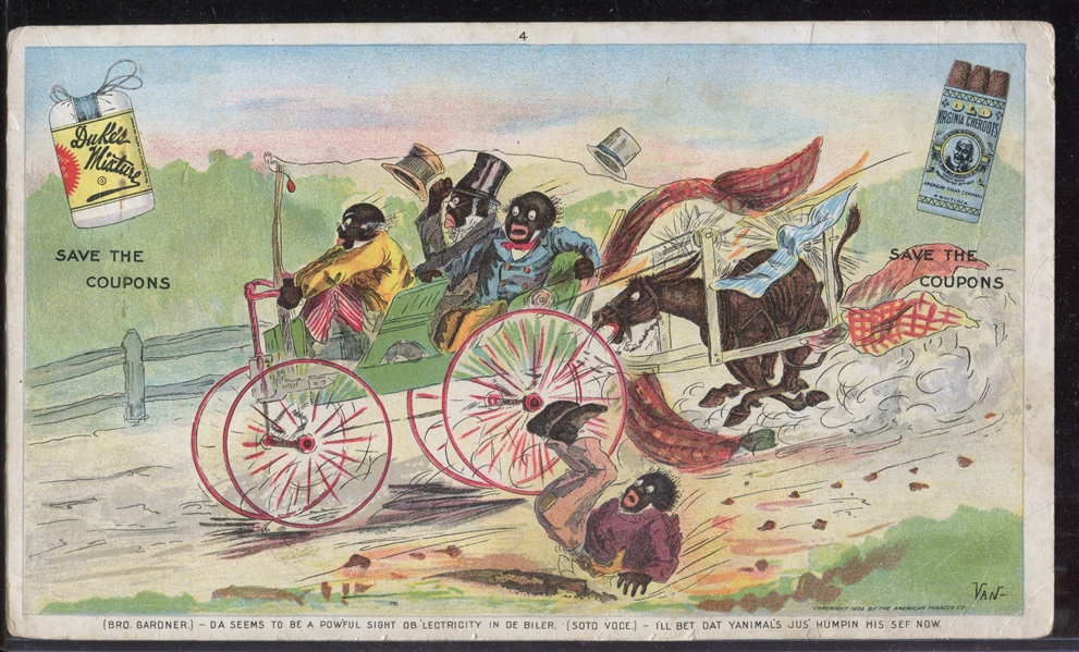 Vintage Duke's Mixture Oversized Trade Card with Racial Overtones and Imagery