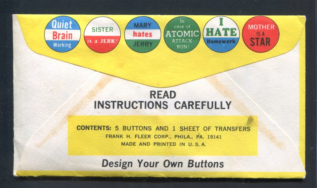 1970 Fleer Button Factory Unopened Pack