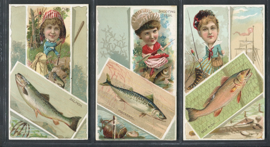 N108 Duke Honest Long Cut Fishes and Fishing Lot of (3) Cards