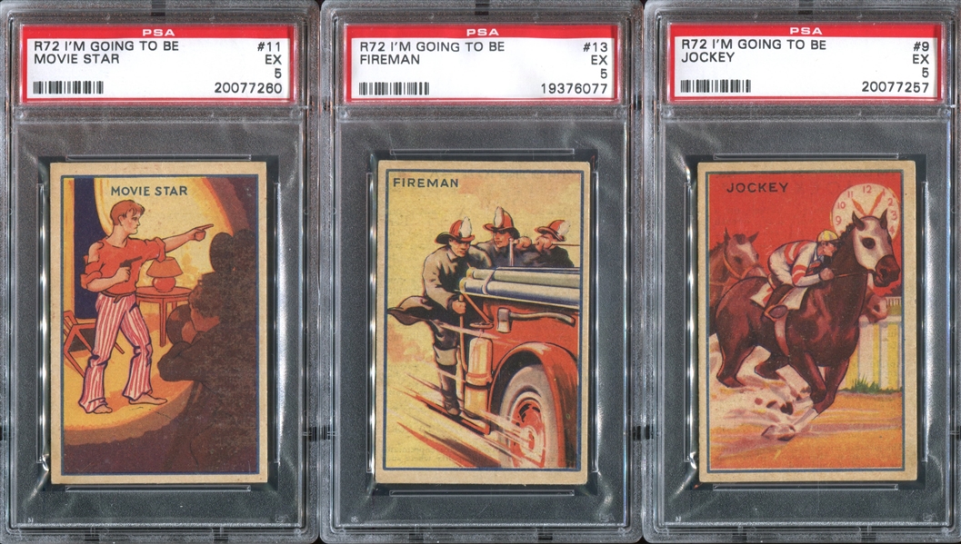 R72 Schutter-Johnson I'm Going to Be Lot of (3) PSA5-EX Graded Cards