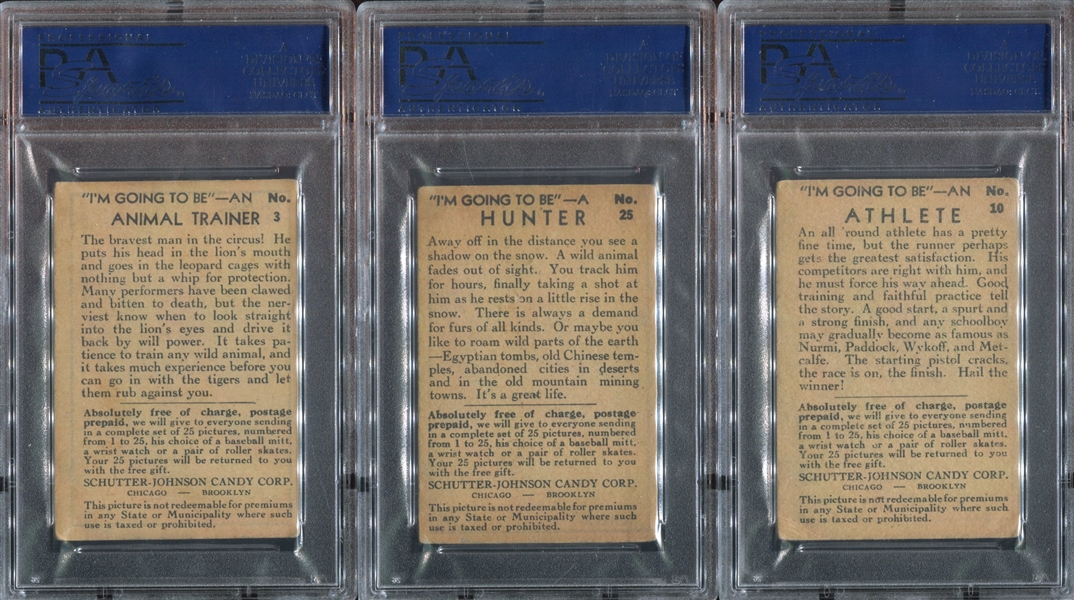 R72 Schutter-Johnson I'm Going to Be Lot of (5) PSA-Graded Cards