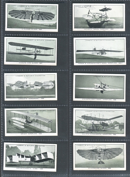1932 Lambert & Butler History of Aviation Complete Set of (25) Cards