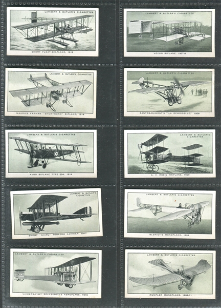 1932 Lambert & Butler History of Aviation Complete Set of (25) Cards