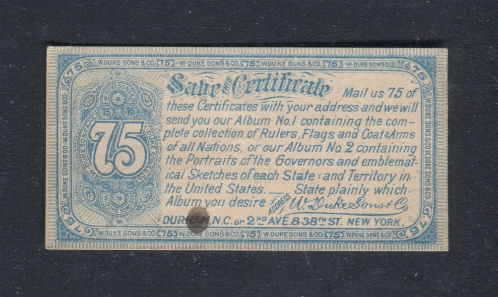 Vintage Duke Cigarettes Rulers and Flags Album Coupon
