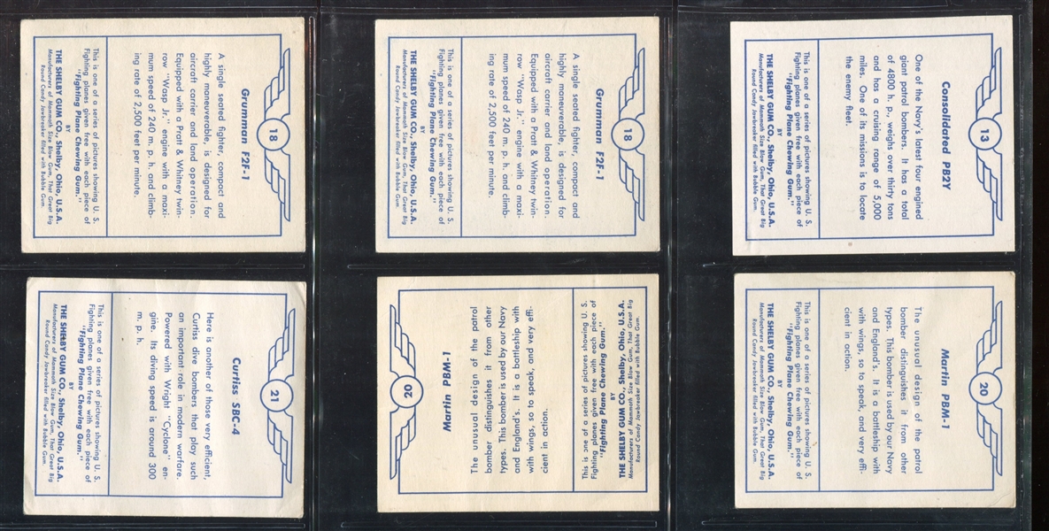 R47 Shelby Gum Fighting Planes Lot of (12) Cards
