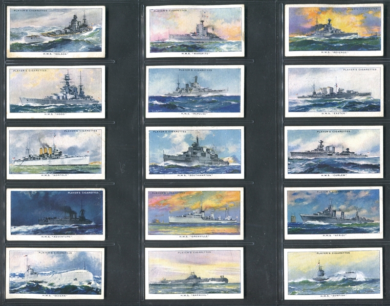 1939 Player & Sons Modern Naval Craft Complete Set of (50) Cards