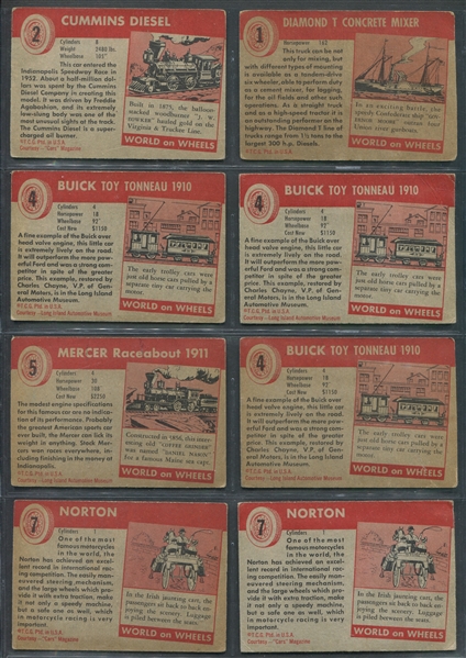 1953 Topps World on Wheels Lot of (166) Cards