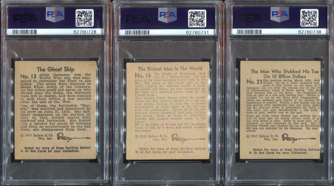R21 Wolverine Gum Believe it or Not PSA-Graded Lot of (3) Cards