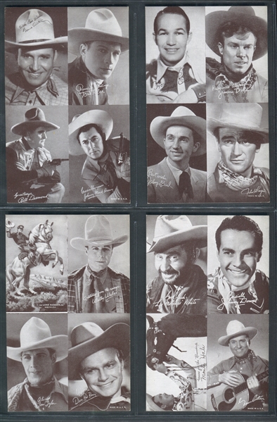 1950's Exhibit 4-in-1 Western Stars Lot of (18) Cards