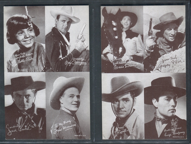 1950's Exhibit 4-in-1 Western Stars Lot of (18) Cards