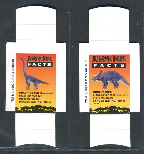 1992 Barrat Sweet Candy Sticks Lot of (20) Jurassic Park Inner Slides
