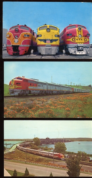 Vintage Lot of (10) Train and Locomotive Postcards