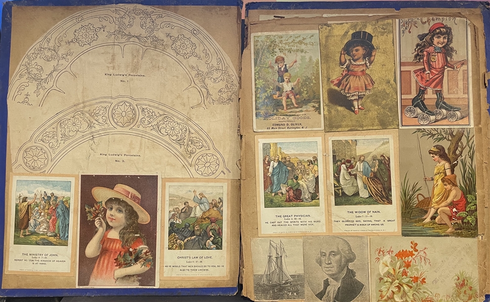 Lot of (2) Partial Victorian Scrap Albums One with N224 and N12 Cards