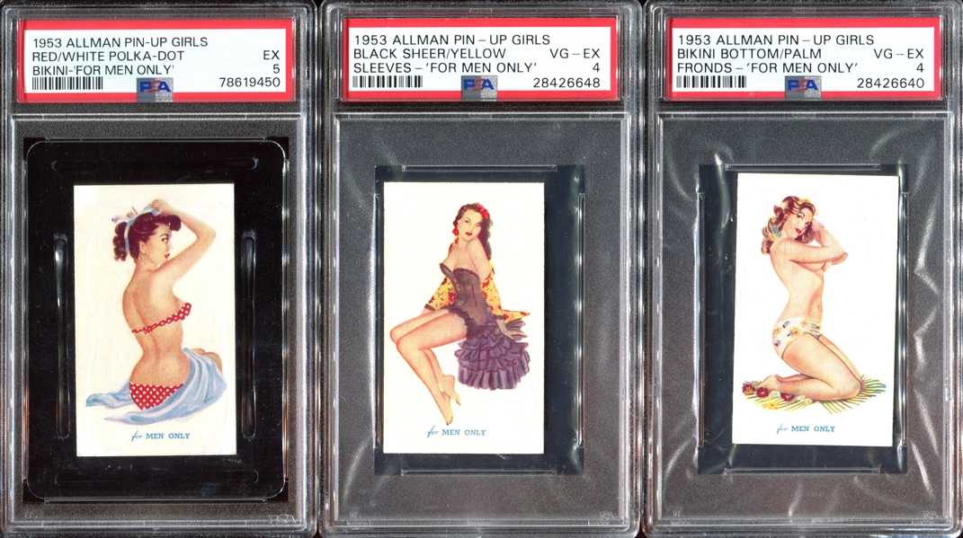 1953 Allman Pin-Up Girls Complete PSA-Graded Set of (12) Cards
