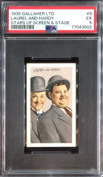 1935 Gallaher Stars of Screen & Stage #9 Laurel and Hardy PSA5 EX