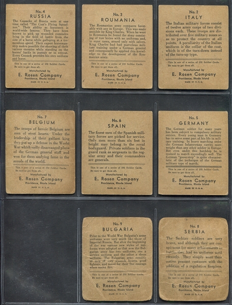 R139 E. Rosen Soldier Cards Lot of (8) Cards