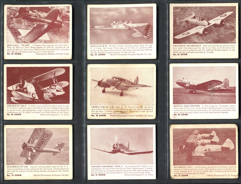 R177 Zoom Products Airplanes Lot of (75) Cards