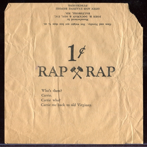 Fantastic Very Early Dockman & Sons Rap Rap One Cent Paper Wrapper