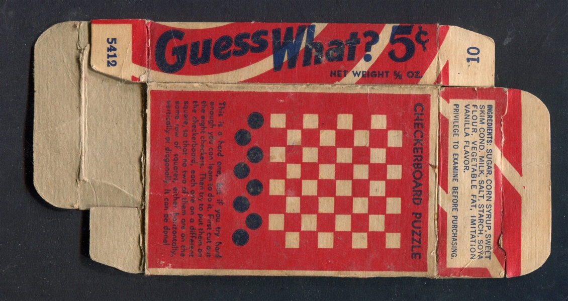R776 Williamson Candy Guess What Full Candy Box Red, White and Blue Checkerboard Puzzle