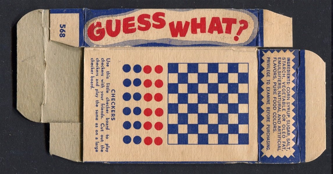 R776 Williamson Candy Guess What? White, Red and Blue Full Box Checkerboard Game