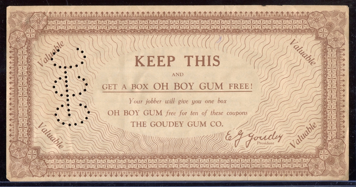 Great 1930's Early Goudey Gum Premium Certificate Lot of (2) Different