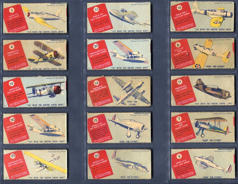 R8-2 Peco Candies Airplane Pictures Lot of (15) Cards