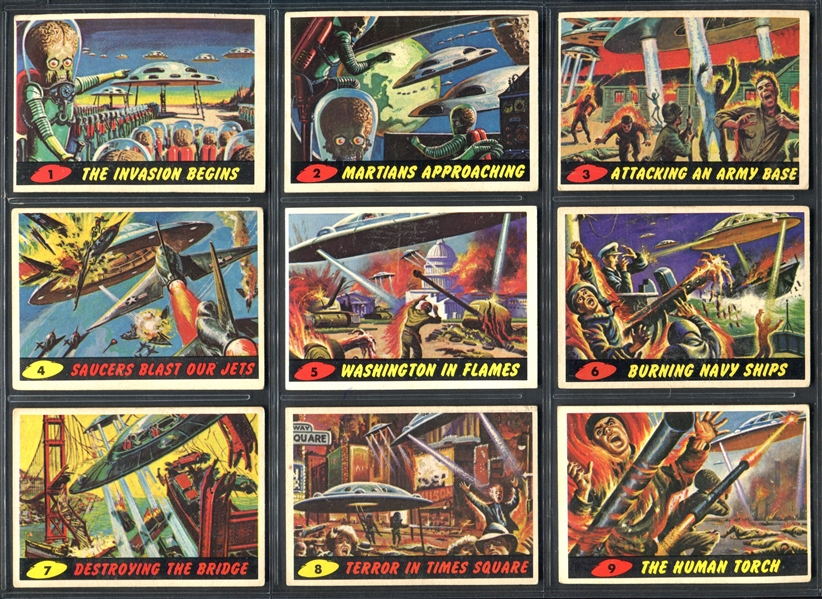 1962 Topps Mars Attacks Complete Set of (55) Cards