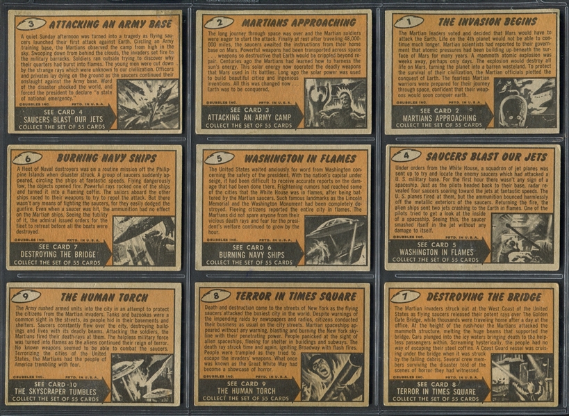 1962 Topps Mars Attacks Complete Set of (55) Cards