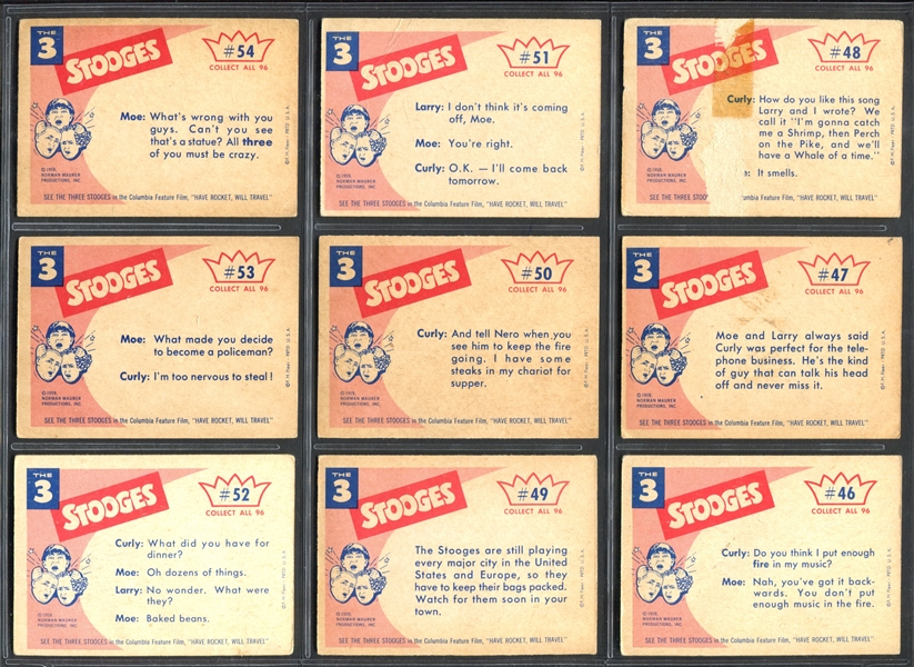 1959 Fleer Three Stooges Complete Set of (96) Cards