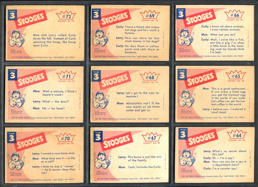 1959 Fleer Three Stooges Complete Set of (96) Cards