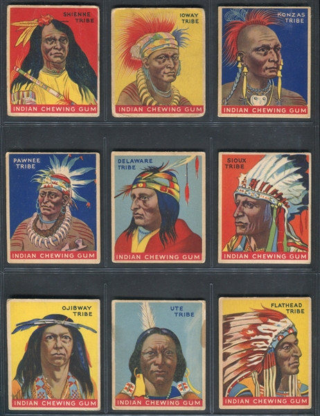 R773 Goudey Indian Gum Near Complete Set of (83/96) Cards