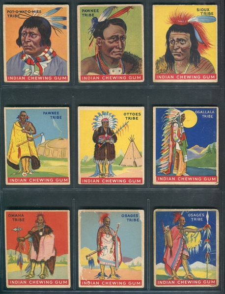 R773 Goudey Indian Gum Near Complete Set of (83/96) Cards