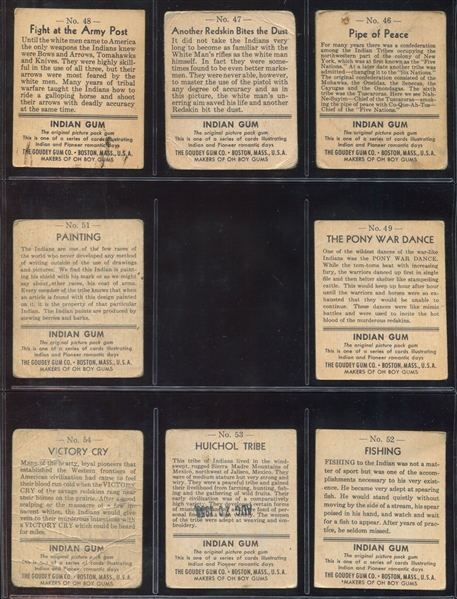 R773 Goudey Indian Gum Near Complete Set of (83/96) Cards