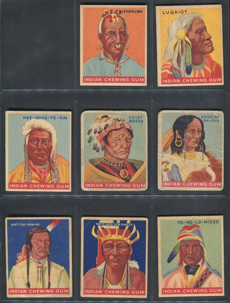 R773 Goudey Indian Gum Near Complete Set of (83/96) Cards