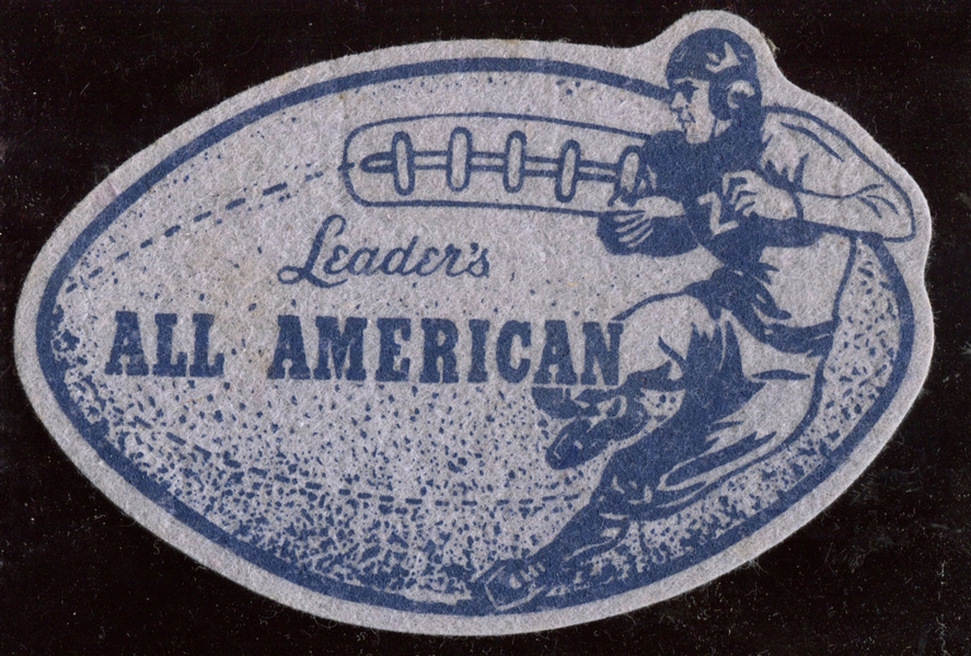 Fantastic Leader's Candy All-American Felt Football with Vintage Player Image