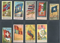 Vintage Small-Sized Flags Lot of (9) Cards with H628, D33 and Others