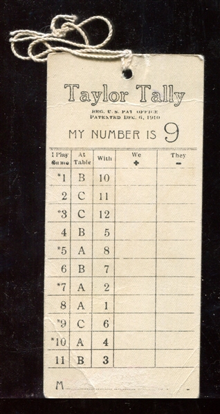 Fantastic 1940's/1950's Golf-Themed Bridge Tally Card