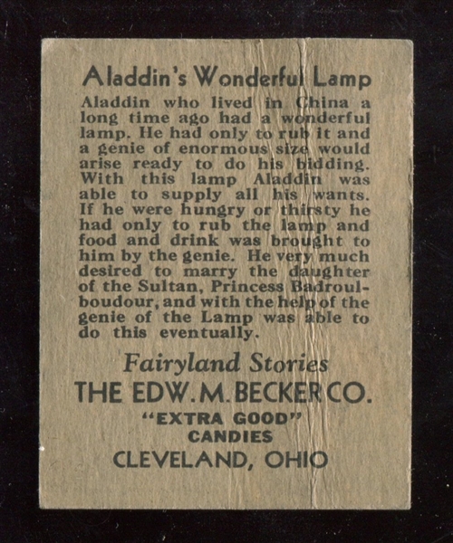 E-UNC Edward M. Becker Fairyland Stories - Aladdin's Wonderful Lamp TOUGH TYPE