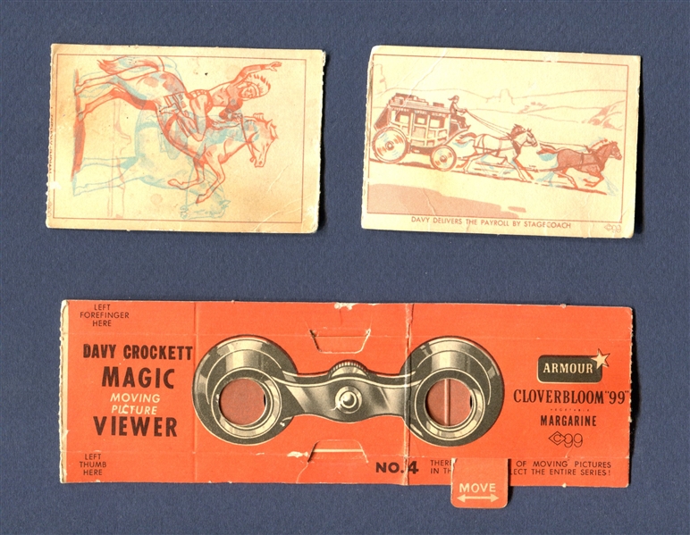 F-UNC Armour Cloverbloom 99 Magic Moving Picture Viewer Lot of (4) Davy Crockett