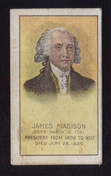 E-UNC Interesting Miniature President Postcard - James Madison