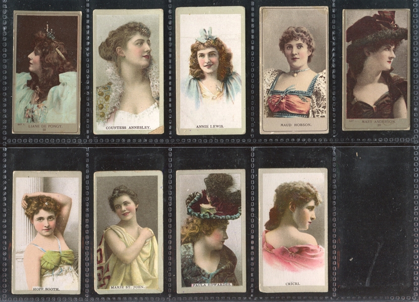 Mixed N210-N214 Kinney Sweet Caporal Actresses Lot of (9) Cards