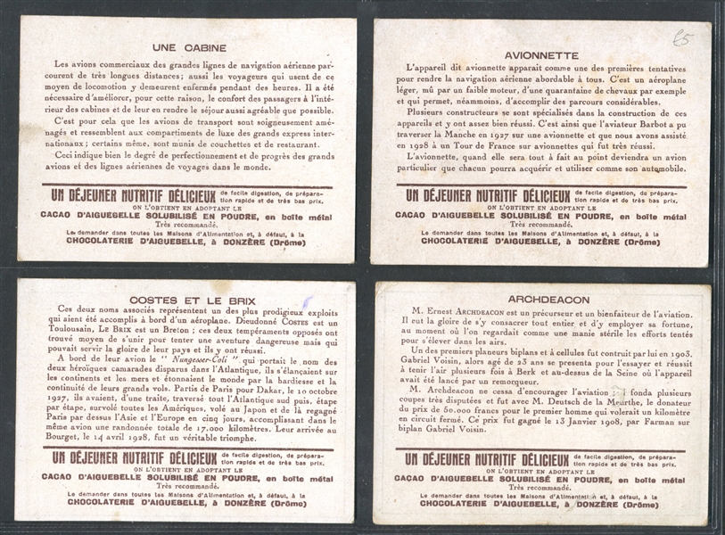 1930's French Aviation Complete Set of (12) Cards