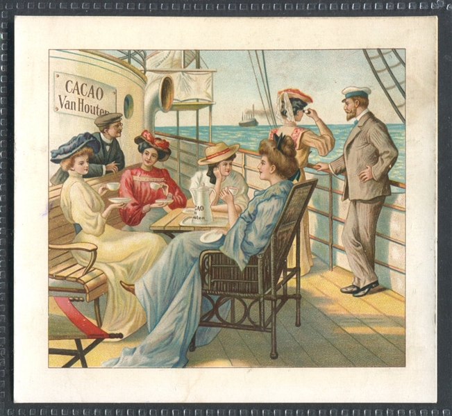 1910's Van Houten Cocoa French Back Lot of (3) Trade Cards