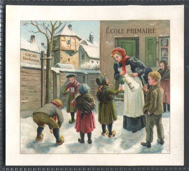 1910's Van Houten Cocoa French Back Lot of (3) Trade Cards