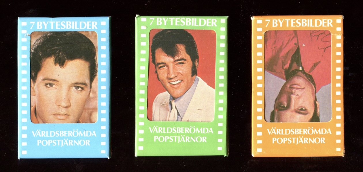 1970's/1980's Swedish Card Opened/Unopened Packages with Elvis Showing (3)