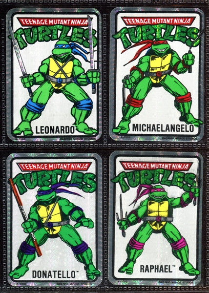 1990 Prism Teenage Mutant Ninja Turtles Gumball Machine Stickers Set of (4)