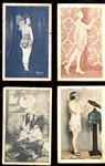 1920s Early Exhibit White Border Beauties lot of (9)