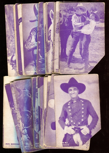 1930's Purple Tint Western Movie Scenes Lot of (34) Cards
