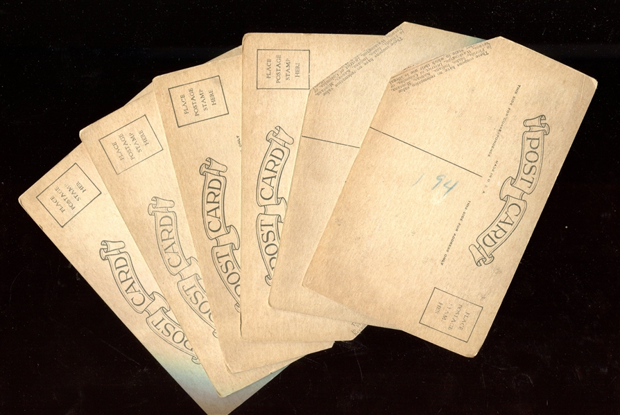 1930's Exhibit Playing Cards 4-in-1 Lot of (6) Postcard-Backed Cards